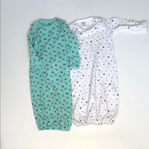 Newborn 0-3 Baby Girl’s Sleeper Gowns Lot Bundle